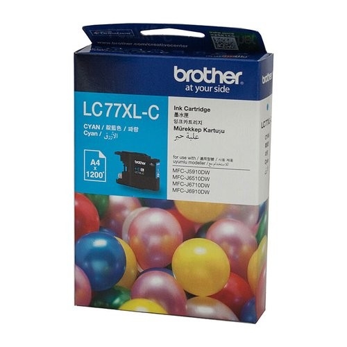 Brother LC77XL Cyan Ink Cart - Up to 1,200 pages