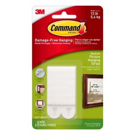 Command Hanging Strips Medium White - Pkt 4