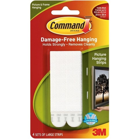 Command Hanging Strips Large White #17206 - Pkt 4