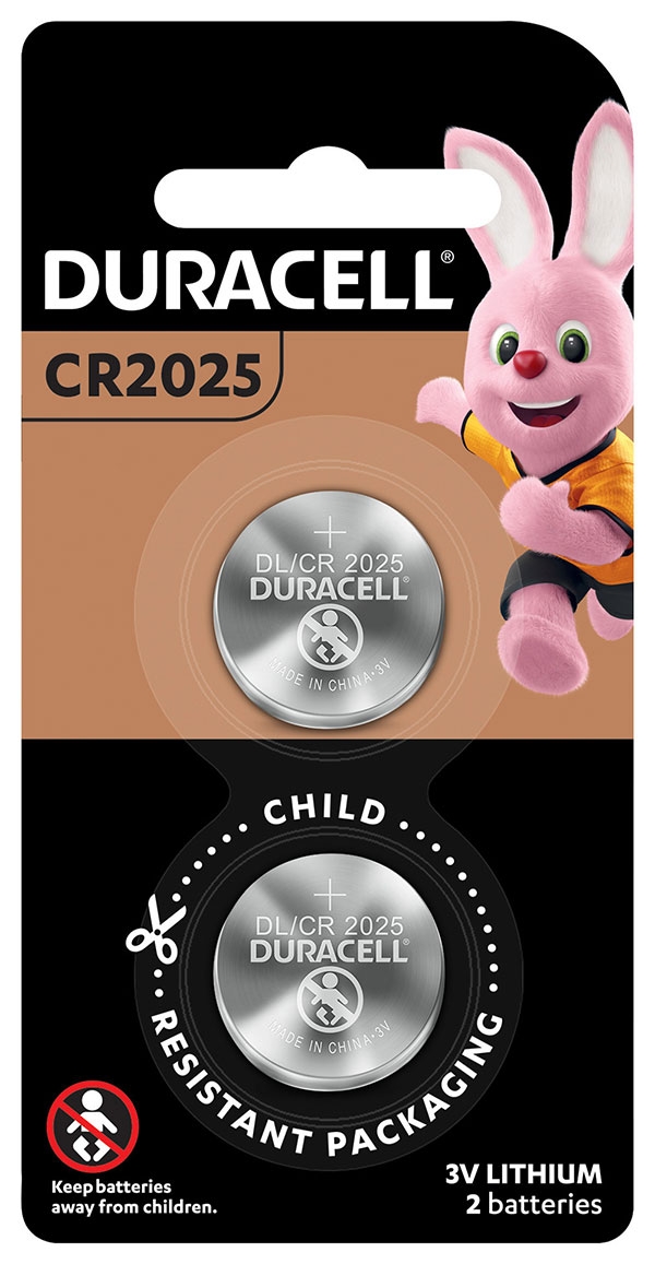 Duracell Battery CR2025 3V -Pkt 2